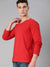 Red Full Sleeves V Neck T-Shirt - Be Awara