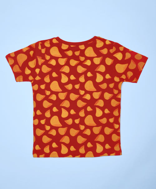 Chips Pattern Half Sleeves T-Shirt & Shorts Set - Be Awara