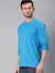 Sky Blue Full Sleeves Henley T-Shirt - Be Awara