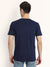 Navy Blue Half Sleeves V Neck T-Shirt - Be Awara