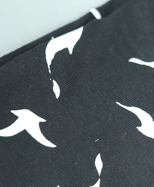 Bird Pattern Cotton Knit Full Length Printed Lounge Pants