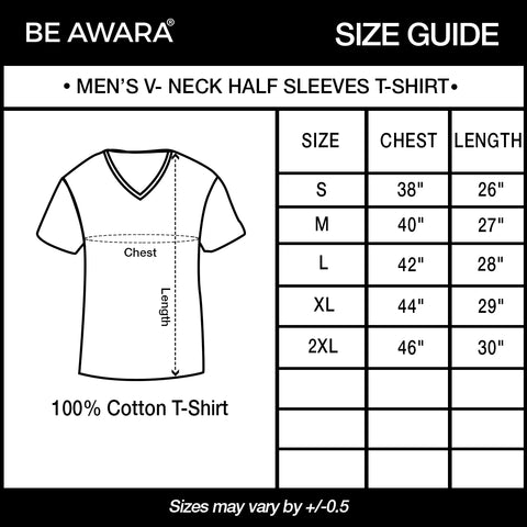 Black V Neck T-Shirt - Be Awara