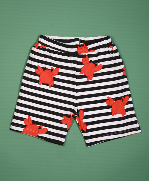 Crab Pattern Half Sleeves T-Shirt & Shorts Set - Be Awara