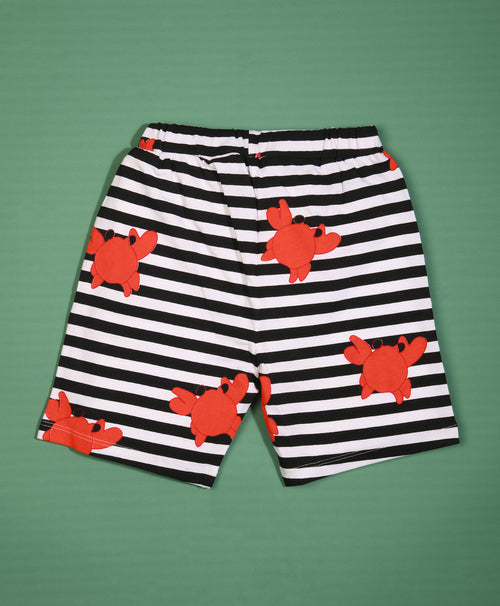 Crab Pattern Half Sleeves T-Shirt & Shorts Set - Be Awara