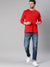 Red Full Sleeves Henley T-Shirt - Be Awara