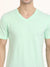 Mint Green Half Sleeves V Neck T-Shirt - Be Awara