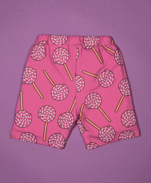 Lollypop Pattern Half Sleeves T-Shirt & Shorts Set - Be Awara
