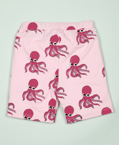 Octopus Pattern Half Sleeves T-Shirt & Shorts Set - Be Awara