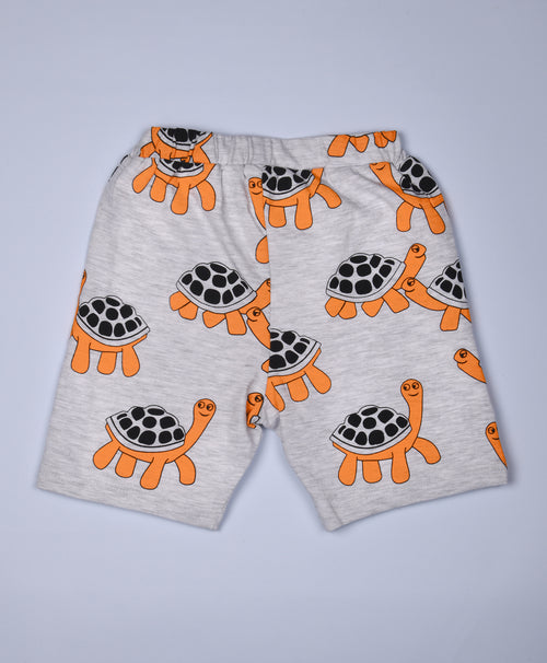 Tortoise Pattern Half Sleeves T-Shirt & Shorts Set - Be Awara