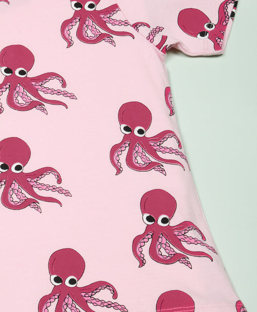 Octopus Pattern Half Sleeves T-Shirt & Shorts Set - Be Awara