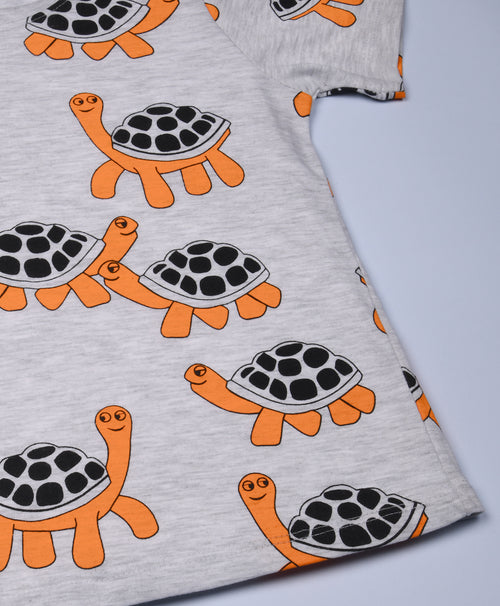 Tortoise Pattern Half Sleeves T-Shirt & Shorts Set - Be Awara