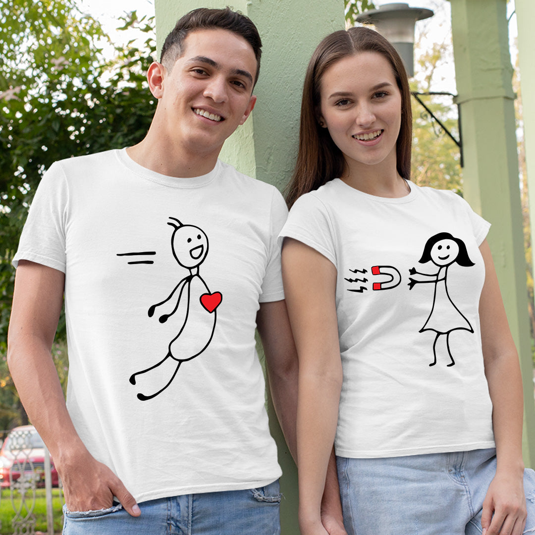 Love Magnet Couple Tee | Couple T-Shirts Online In India Be Awara